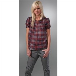 Marc Jacobs Singer Plaid Blouse
